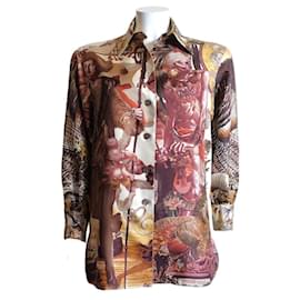 Hermès-Camisa de seda hermes-Multicor
