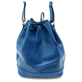 Louis Vuitton-VINTAGE SAC A MAIN LOUIS VUITTON NOE GM EN CUIR EPI BLEU LEATHER HAND BAG-Bleu