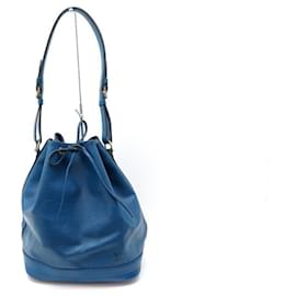 Louis Vuitton-VINTAGE SAC A MAIN LOUIS VUITTON NOE GM EN CUIR EPI BLEU LEATHER HAND BAG-Bleu