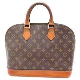 Louis Vuitton-SAC A MAIN LOUIS VUITTON ALMA PM M53151 EN TOILE MONOGRAM CANVAS HAND BAG-Marron