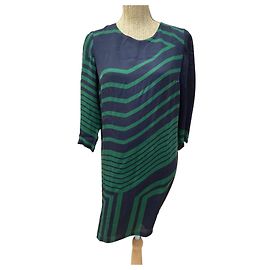 Stella Mc Cartney Robe en soie Stella McCartney Vert Marine Vert Bleu Marine
