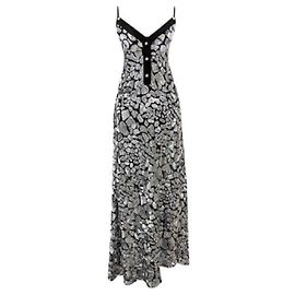 Daniele Carlotta Midikleid Silber Polyester Größe 40 Silber