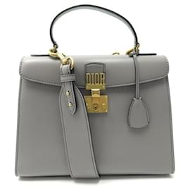 Christian Dior-NEW CHRISTIAN DIOR DIORADDICT GRAY LEATHER BANDOULIERE HAND BAG HANDBAG-Grey