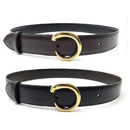 NOVA CORREIA CARTIER PANTHERE 75 COURO MARROM PRETO REVERSÍVEL + CAIXA DE CINTO Outro