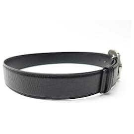 Gucci-NEW GUCCI BELT 114868 BAMBOO GG AGED METAL BUCKLE 75 BLACK LEATHER BELT-Black
