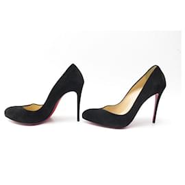 Christian Louboutin-NEW CHRISTIAN LOUBOUTIN SHOES 38.5 BLACK SUEDE NEW SHOES-Black