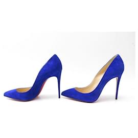 Christian Louboutin-NEW CHRISTIAN LOUBOUTIN SHOES PIGALLE FOLLIES PUMPS 38.5 SUEDE NEW-Blue