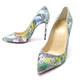 Christian Louboutin-NEW CHRISTIAN LOUBOUTIN SHOES PIGALLE FOLLIES PUMPS 39 NEW SEQUIN-Silvery