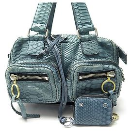 Chloé NEW CHLOE BETTY HANDBAG IN BLUE LEATHER PYTHON LEATHER NEW HAND BAG PURSE Blue