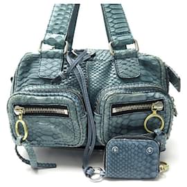 Chloé NOVA BOLSA CHLOE BETTY EM COURO AZUL PYTHON NOVA BOLSA DE MÃO Azul