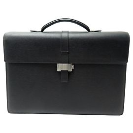 NEUF SERVIETTE SACOCHE MONTBLANC 7579 WESTSIDE 2 SOUFFLETS CUIR BRIEFCASE Noir