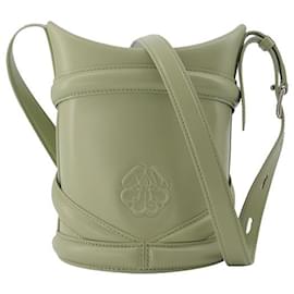 Alexander Mcqueen-The Curve Small Bag in Green Leather Sauge-Green