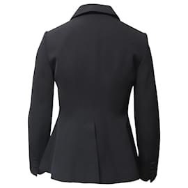 Burberry-Blazer de corte semi acampanado en lana negra de Burberry-Negro