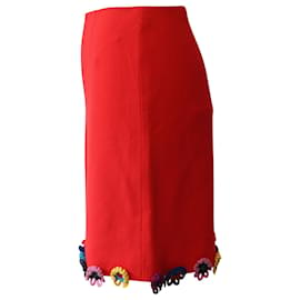 Mary Katrantzou-Minifalda con bajo floral de Mary Katrantzou en rojo Laine-Roja
