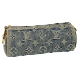 Louis Vuitton-LOUIS VUITTON Monograma Denim Trousse Speedy GM Bolsa Azul M95081 LV Auth yk4515-Azul