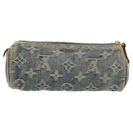 Louis Vuitton-LOUIS VUITTON Monogram Denim Trousse Speedy GM Pouch Blue M95081 LV Auth yk4515-Blue