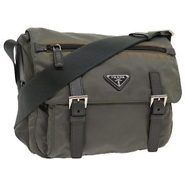 PRADA Borsa A Tracolla Nylon Grigio Auth ar6903 Grigio