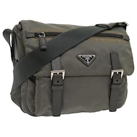 Prada-PRADA Shoulder Bag Nylon Gray Auth ar6903-Grey