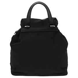 Prada-PRADA Chain Mini Shoulder Bag Nylon Black 1BH029 V44 F0002 auth 29659a-Black