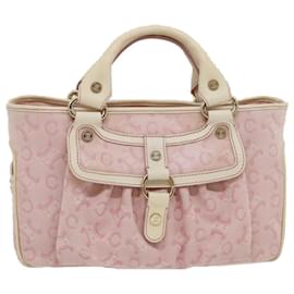 Céline-CELINE C Macadam Canvas Boogie Bag Hand Bag Pink White Auth 29372-Pink,White