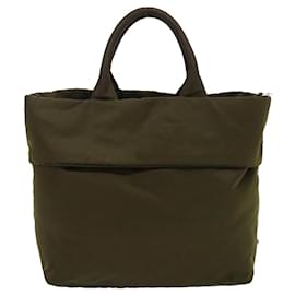 Prada-Prada Hand Bag Nylon 2way Khaki Auth fm1303-Khaki