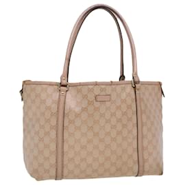 Gucci-GUCCI GG Crystal Canvas Tote Bag Rose Auth yk4183-Rose