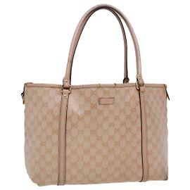 GUCCI GG Crystal Canvas Tote Bag Pink Auth yk4183 Pink