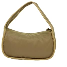Prada-PRADA Hand Bag Nylon Beige Auth bs1025-Beige
