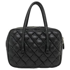 Balenciaga-BALENCIAGA The Matelasse Hand Bag Leather Black Auth gt2525-Black