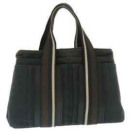 Hermès HERMES Troca Horizontal PM Sac à main Toile Noir Auth yt722 Noir