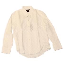 Louis Vuitton-LOUIS VUITTON Camisa XS Algodón Lyocell Blanco HUE HFS80W LV Auth ak187EN-Blanco