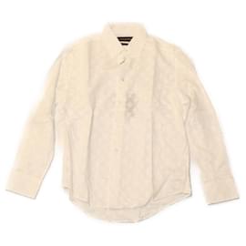 Louis Vuitton-Camisa LOUIS VUITTON XS Algodão Lyocell Branco HUE HFS80Autenticação W LV187NO-Branco