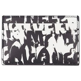 Alexander Mcqueen Porte-cartes en cuir noir et blanc Multicolore