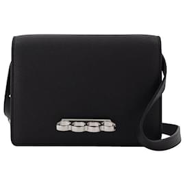Alexander Mcqueen-Four Ring Bag in Black Leather-Black