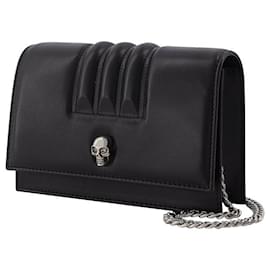 Alexander Mcqueen-Skull Mini Bag in Black Leather-Black