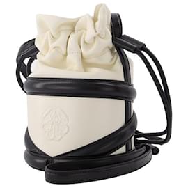 Alexander Mcqueen-Soft Curve Bag in Beige and Black Leather-Multiple colors