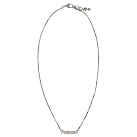 Alexander Mcqueen-Graffiti Cut Necklace in Silver Brass-Silvery,Metallic