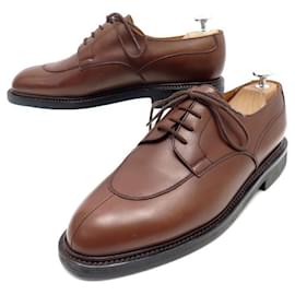 JM Weston-JM WESTON MANUFACTURE SHOES 7.5 D 41.5 BROWN LEATHER HALF HUNTING DERBY-Brown