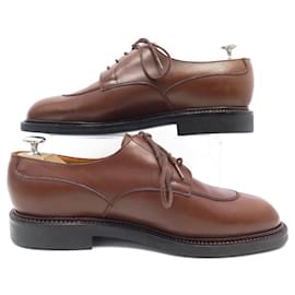 JM Weston-JM WESTON MANUFACTURE SHOES 7.5 D 41.5 BROWN LEATHER HALF HUNTING DERBY-Brown