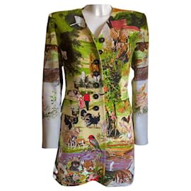 Hermès-Blouson Hermès en soie-Multicolore