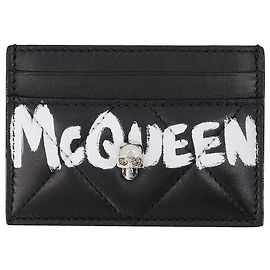 Alexander Mcqueen Portacarte in Pelle Avorio e Nero Multicolore