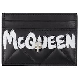 Alexander Mcqueen-Card Holder in Ivory and Black Leather-Multiple colors