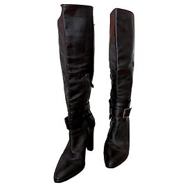 Botas Hermès de piel negra Negro