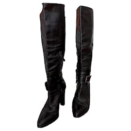 Hermès Leather Boots Black Black