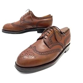 JM Weston-JM WESTON SHOES 589 TRIPLE SOLE 9D 43 FLOWER TOE BROWN LEATHER-Brown