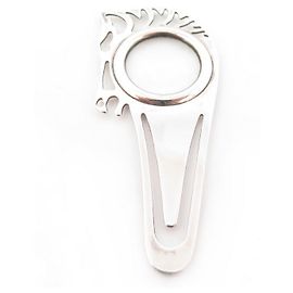 Hermès VINTAGE KLEINE LESEZEICHENLUPE HERMES SILBER METALL PFERD LESEZEICHENLUPE Silber