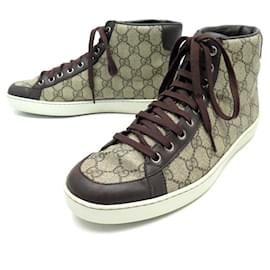 Gucci-GUCCI SNEAKER BROOKLYN HIGH TOP SHOES 322733 7 41 IT 42 FR SNEAKERS-Brown