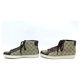 Gucci-GUCCI SNEAKER BROOKLYN HIGH TOP SHOES 322733 7 41 IT 42 FR SNEAKERS-Brown
