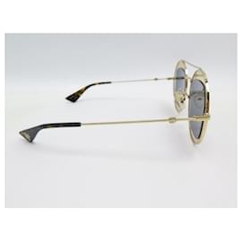 Gucci-GAFAS DE SOL NUEVE GUCCI GG0105S EN METAL DORADO + NUEVO ESTUCHE PARA GAFAS DE SOL-Dorado