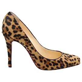 Christian Louboutin-Sapato de salto alto Christian Louboutin com estampa de leopardo em cabelo de pônei multicolorido-Outro